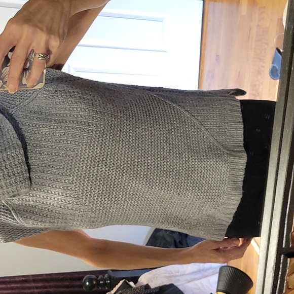 Cashmere grey warm wool turtleneck sleeveless tunic sweater small - Picture 7 of 13